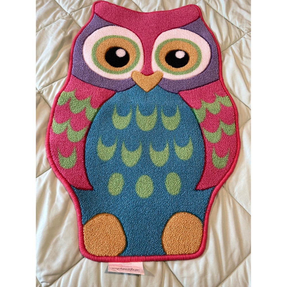 Lifestyles Colorful Owl Kids Room Accent Rug 31" x 20" Fun Nursery Decor